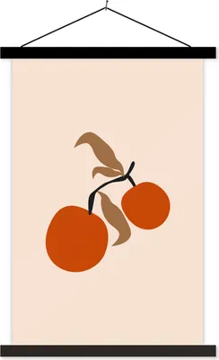 Produktbild von MuchoWow® Textilposter Sommer - Äpfel - Rosa 60x90 cm mit schwarzem Rahmen - Poster Wohnzimmer