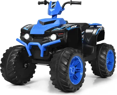 Produktbild von 12V Elektroquad für Kinder, Kinderquad mit LED-Lichte & Musik & Hupe & USB & Langsamer Start, Elektromotorrad , Elektrofahrzeug (Blau)