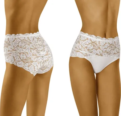 Produktbild von Wolbar WB414 Dame Slip Unterhose hoher Bund Unterwäsche, weiß, L