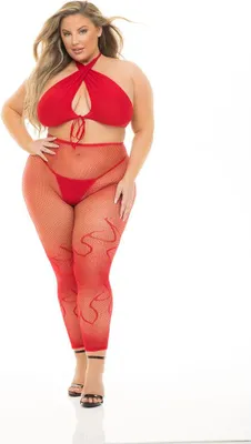 Produktbild von Pink Lipstick Rot Unterwäsche-Set (L)
