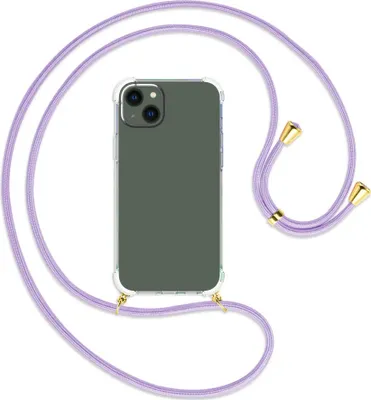 Produktbild von Handykette Backcover-Schutzhülle mit Band (Metall goldfarben) für Apple iPhone 14 Plus (6.7'') - violett