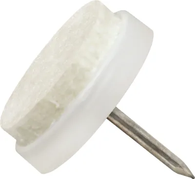 Produktbild von Adsamm® | 32 x Filzgleiter mit Nagel | Ø 20 mm | Weiß | rund | Möbelgleiter mit Stift in  von Adsamm®