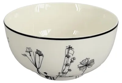 Image de Bol en porcelaine Linea Garden, 14 cm, décor noir, par inspire