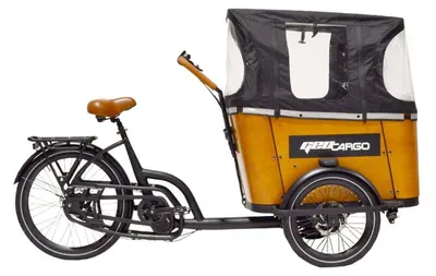 Produktbild von E-Lastenrad mit Holzbox und Mittelmotor 250 W, 48 V, bis zu 60 km
