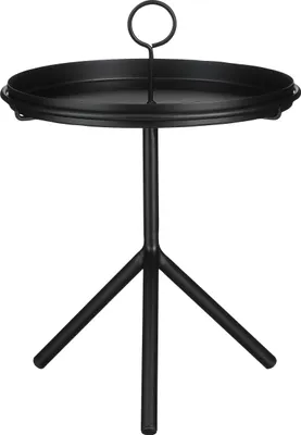 Zdjęcie produktu dla Stolik z tacą Mica Decorations Aston - H40 x Ø31 cm - Metal - Czarny