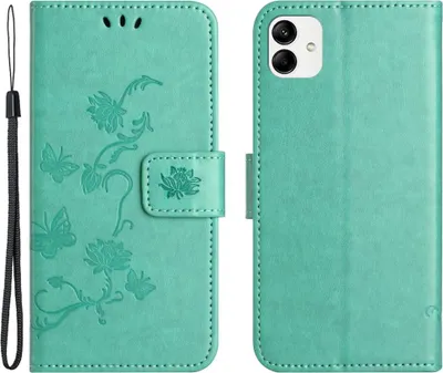 Produktbild von Motorola Moto G54 Hülle - Coverup Blumen & Schmetterlinge Klapphülle - Mintgrün