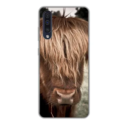 Produktbild von MuchoWow® Handyhülle Schutzhülle Hülle für Samsung Galaxy A50 Schottischer Highlander - Baum - Gras Silikon Softcase Handy Hülle - Mobiltelefonhülle