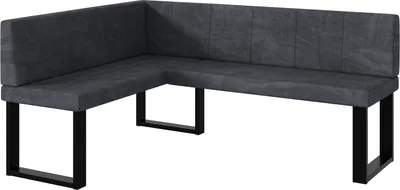 Produktbild von MEBLINI Eckbank für Esszimmer - Küchenbank - Essecke - Sitzecke Küche - PETER - U-Beine 128x168x87cm Links - Dunkelgrau Samt