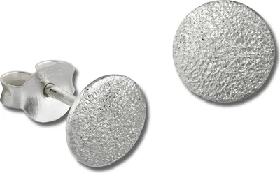 Produktbild von SilberDream Ohrstecker Damen 925 Silber Kreis gefrostet Ohrringe 7mm SDO8206J