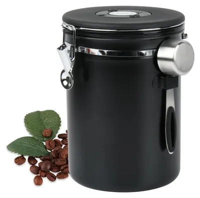 Image de Contenant à café en acier inoxydable 304, avec cuillère, 2,8 litres, hermétique