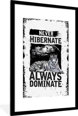Produktbild von MuchoWow® MuchoWow® Gerahmtes Poster Jahrgang - Tiger - Design 60x90 cm - Poster mit zchwarzem Bilderrahmen - Dekoration - Wandposter Wohnzimmer - Hochwertig