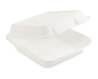 Produktbild von 50x  Menüboxen Lunch-Boxen Sandwichbox Zuckerrohr kompostierbar 220x200x67mm