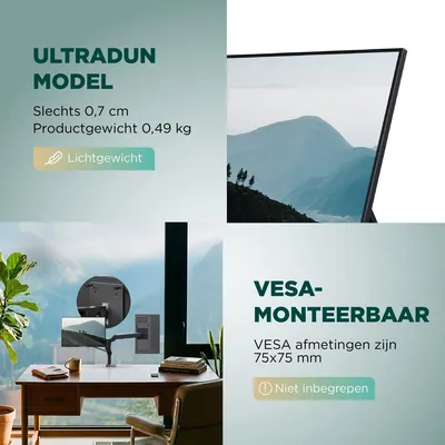 Productafbeelding van Remodius draagbare monitor 13 inch met beschermhoes – tweede scherm 2K USB-C voor laptop, reisbundel