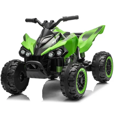 Obrázek produktu pro Elektrické dětské auto se čtyřmi koly, 12V, 4,5Ah, typu ATV, s LED osvětlením, vhodné pro děti ve věku 3-6 let. Barva: zelená