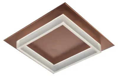 Produktbild von Zeitgenössische quadratische Metall-Mattkupfer-LED-Deckenleuchte 48W