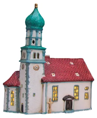 Productafbeelding van Wurm Lichthaus Kirche Wasserburg/Bodensee van porselein, veelkleurig (B/H/D) 19x24x12cm