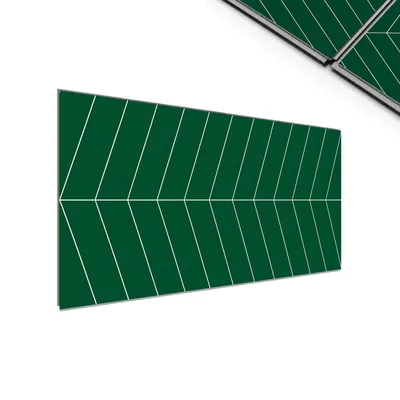 Produktbild von IZODEKOR SPC Wandpaneele 60x120 cm – Wasserdichte Wandverkleidung für Bad, Dusche & Küche - Chevron Grün