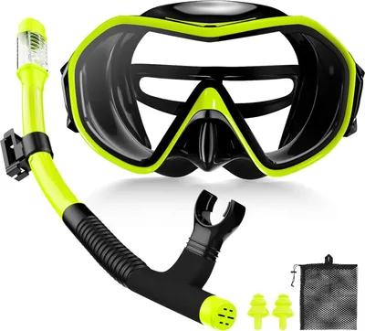 Immagine prodotto di Set snorkeling Panorama migliorato anti-fuga e anti-condensa per adulti con maschera in vetro temperato per snorkeling e immersioni