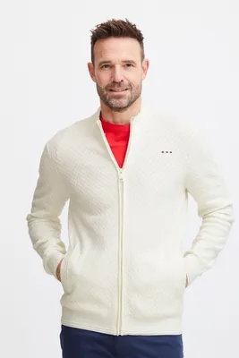 Produktbild von FQ1924 FQKyle Herren Sweatjacke Zipper Strickjacke Rippkragen 100% Baumwolle regular fit