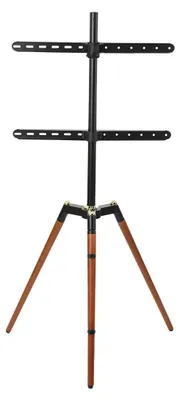 Produktbild von TV Ständer - Bodenständer/Dreibein - Für 81–165 cm TV - Drehbar - Höhenverstellbar - Buche - Universal für LCD/LED Flachbildfernseher