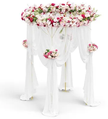 Image de Arche de mariage ronde - Structure métallique - 230 cm x 150 cm