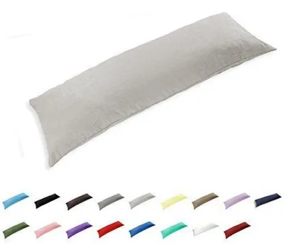 Obrázok produktu pre Poťah na vankúš pre anatomický vankúš, 51x150 cm, svetlosivý, 100% bavlna, 300 TC, zapínanie na zips, 1 kus