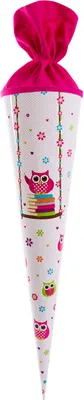 Produktbild von Goldbuch 97 143 Schultüte Eule weiß pink 70 cm