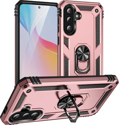Image de Étui pour Samsung Galaxy A56 étui de protection militaire double couche avec support d'anneau et stand Or rose