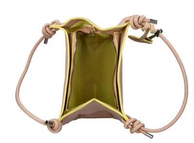 Produktbild von Rieker Damen Henkeltasche neongelbe Akzente Knoten-Henkel H1308, Farbe:Beige