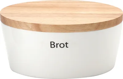Produktbild von Continenta Aufbewahrung 'Brottopf oval mit Holzdeckel - Keramik'