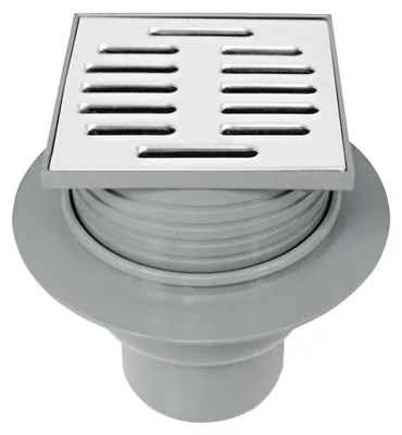 Zdjęcie produktu dla ACO odpływ balkonowy/tarasowy, 100 x 100 mm, DN75, szary, odpływ pionowy