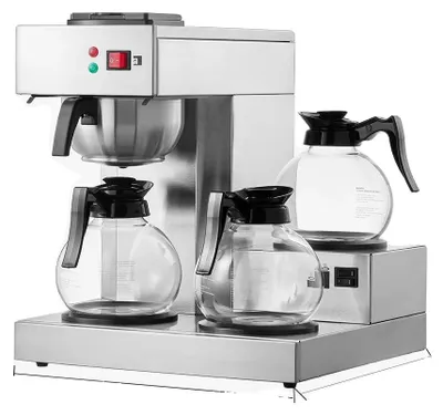 Image de Cafetière d'une capacité de 12 tasses, 3 récipients et plaques chauffantes, 3 plaques chauffantes