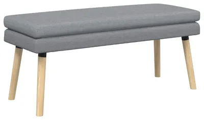 Zdjęcie produktu dla Ławka dwuosobowa vidaXL, jasnoszara, 110 x 40 x 47 cm, materiał