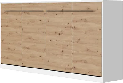 Produktbild von SMARTBett Schrankbett Standard  Weiss/Wildeiche 90 Horizontal