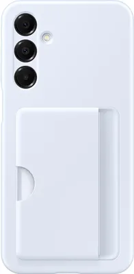 The back of a white smartphone case with a card slot.