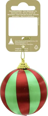 Produktbild von Weihnachtskugel aus Kunststoff Ø 6 cm grün/rot