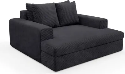 Immagine prodotto di Comazzo - Divano Fisso 2 Posti, 162x167x86h cm Nero, Cuscini Sfoderabili