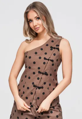 Produktbild von LARICA Bluse asymmetrisch elegant Slim Fit OW-TS-E0061 brown L