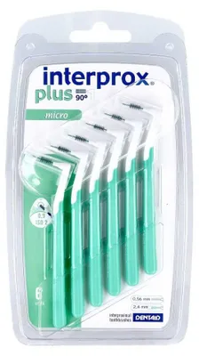 Image de Interprox plus brossettes interdentaires vert micro PHD 1,1 pack de 6