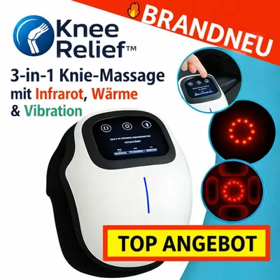 Obrázok produktu pre Masážny prístroj na kolená KneeRelief™ 3 v 1 Masážny prístroj na kolená s infračerveným teplom a vibráciami pre kolenný kĺb