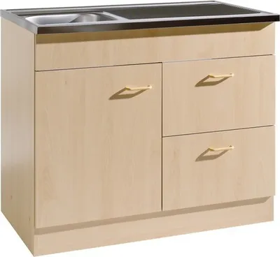 Produktbild von Held Möbel Spülenschrank inkl Spüle Keine BxTxH 100 x 60 x 85 cm buche matt zerlegt Anschlag reversibel 954.8002