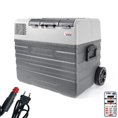 Produktbild von VIGO COOL Auto Elektrische Kühlbox Kühlboxen Kompressor Thermobox 12/24/230V Kühlschrank 52L Tragbare Gefrierbox mit Rädern Bluetooth Android iOS App