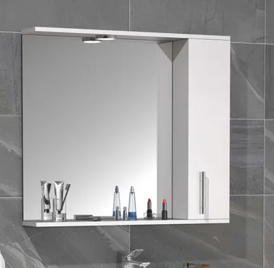 Produktbild von VCM Badschrank zeitlos | Maße ca. H. 71 x B. 75 x T. 14 cm | ausreichend Stauraum | Spiegelschrank mit Beleuchtung - Lisalo XL