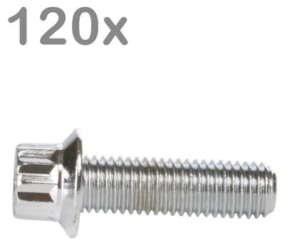 Image de 120 vis de jante M7x24 en acier chromé pour jantes BBS, Rial, Schmidt, O.Z. et Dynatech Carline