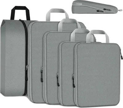 Produktbild von Famanu Koffer Organizer Set 5-teilig - Grau, Reiseaccessoires