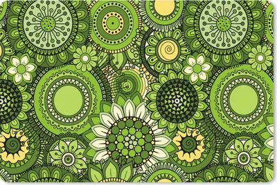 Produktbild von MuchoWow® Schreibtischunterlage Blumen - Grün - Muster 60x40 cm - XXL Mauspad - Großes Mauspad