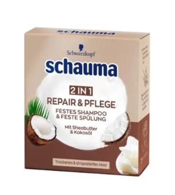Produktbild von Schwarzkopf schauma Festes Shampoo & Spülung, Repair & Pflege mit Kokosöl, 60g