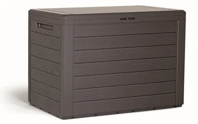 Zdjęcie produktu dla Skrzynia ogrodowa Prosperplast WOODEBOX brązowa 190L