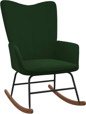 Produktbild von Schaukelstuhl Dunkelgrün Samt 61 x 78 x 98 cm