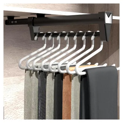 Produktbild von Ausziehbare Hosenaufhängung, 26-61CM Kleiderstange, Platzsparend für Kleine Schränke, Kleidung und Hosen Organisieren
